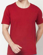 Fashient Men's Beige T-Shirt - Stylish, Comfortable and Everyday Essential - Maroon