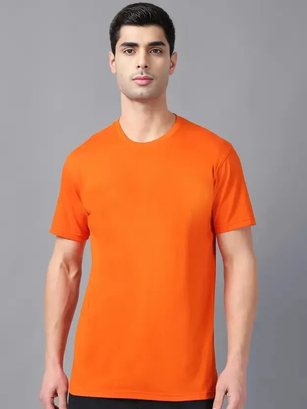Fashient Men's Beige T-Shirt - Stylish, Comfortable and Everyday Essential - Orange