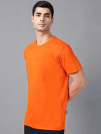 Fashient Men's Beige T-Shirt - Stylish, Comfortable and Everyday Essential - Orange