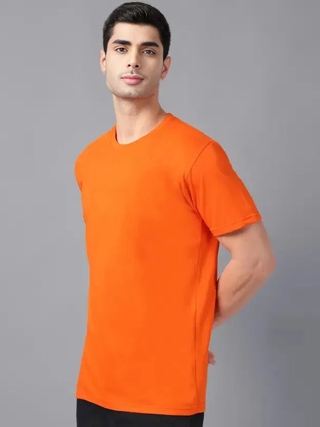 Fashient Men's Beige T-Shirt - Stylish, Comfortable and Everyday Essential - Orange