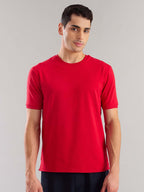 Fashient Men's Beige T-Shirt - Stylish, Comfortable and Everyday Essential - Red
