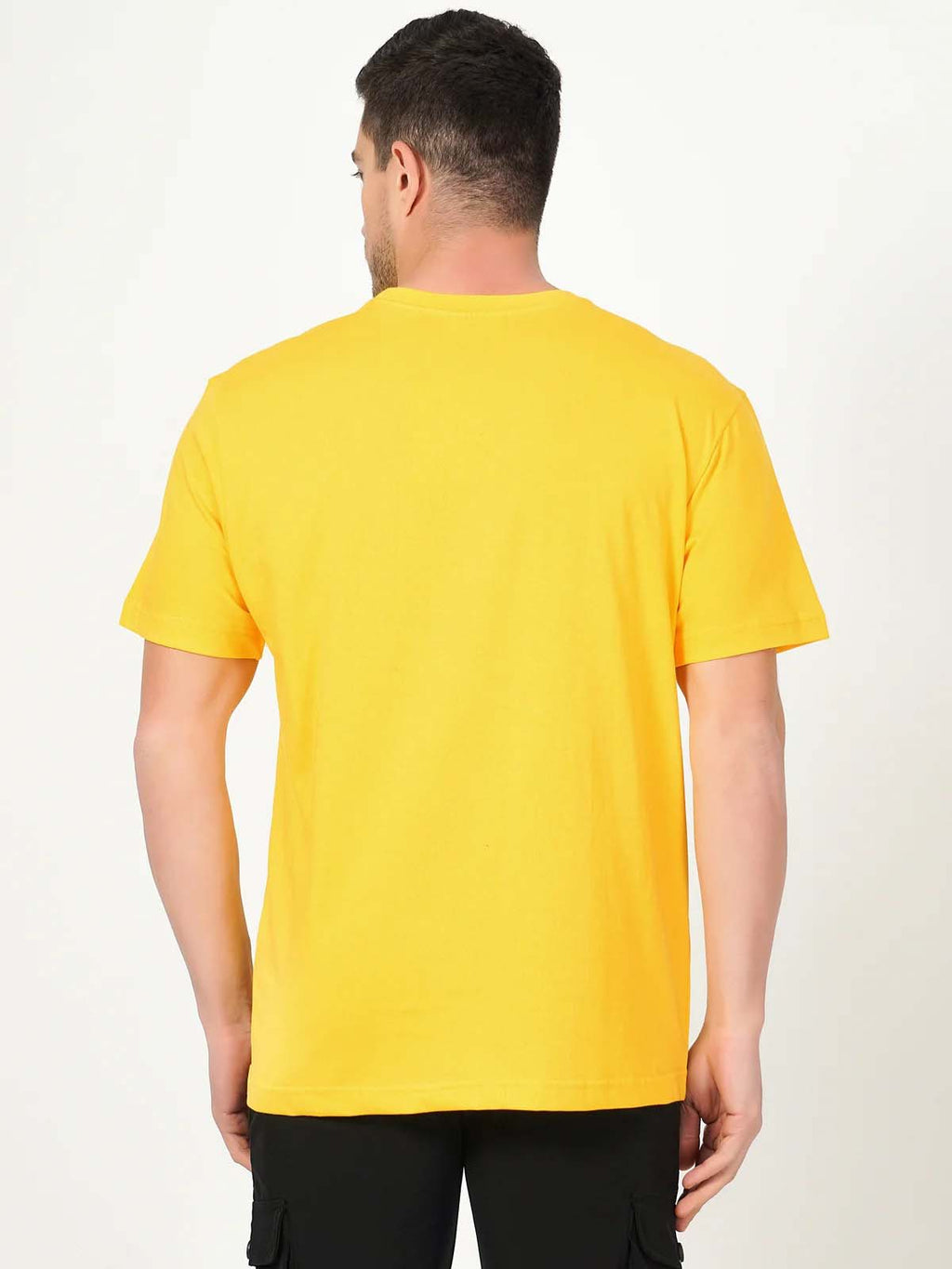 Fashient Men's Beige T-Shirt - Stylish, Comfortable and Everyday Essential - Yellow