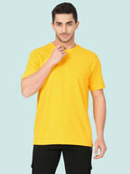Fashient Men's Beige T-Shirt - Stylish, Comfortable and Everyday Essential - Yellow