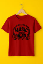 Men's Cotton Crew Neck Printed T-Shirt - Perfect For Casual Outings - Maroon