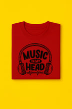 Men's Cotton Crew Neck Printed T-Shirt - Perfect For Casual Outings - Maroon