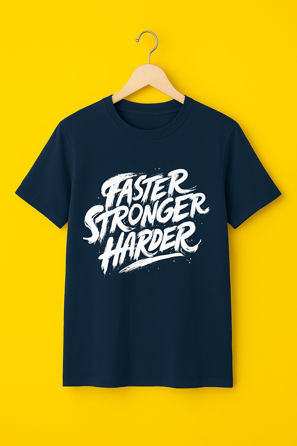 Men's Crew Neck Printed T-Shirt - Premium 100% Cotton For Breathable Comfort - Navy