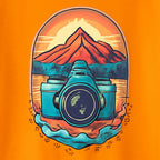 Men's Cotton Crew Neck Printed T-Shirt - Regular Fit And Soft Crew Neck For Comfort - Orange