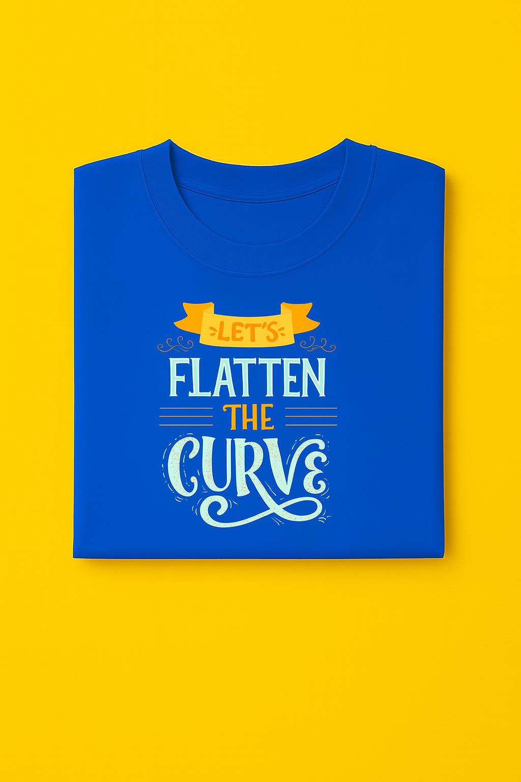 Men's Cotton Crew Neck Printed T-Shirt Classic And Regular Fit Tee - Blue