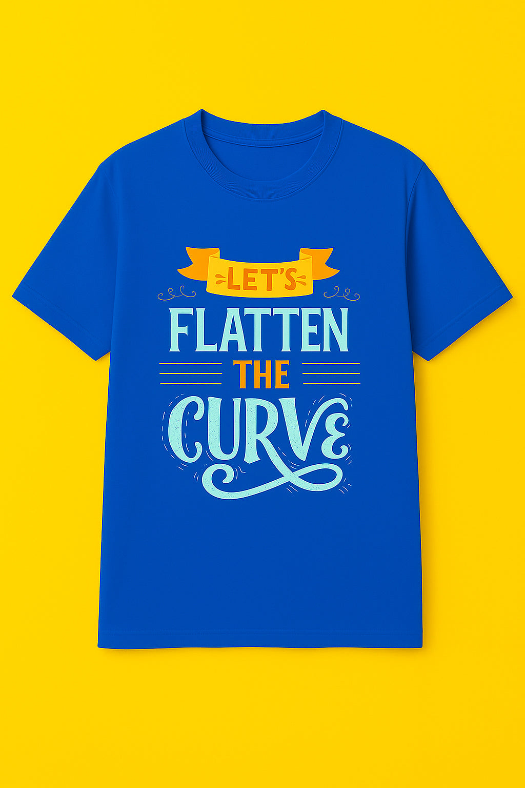 Men's Cotton Crew Neck Printed T-Shirt Classic And Regular Fit Tee - Blue