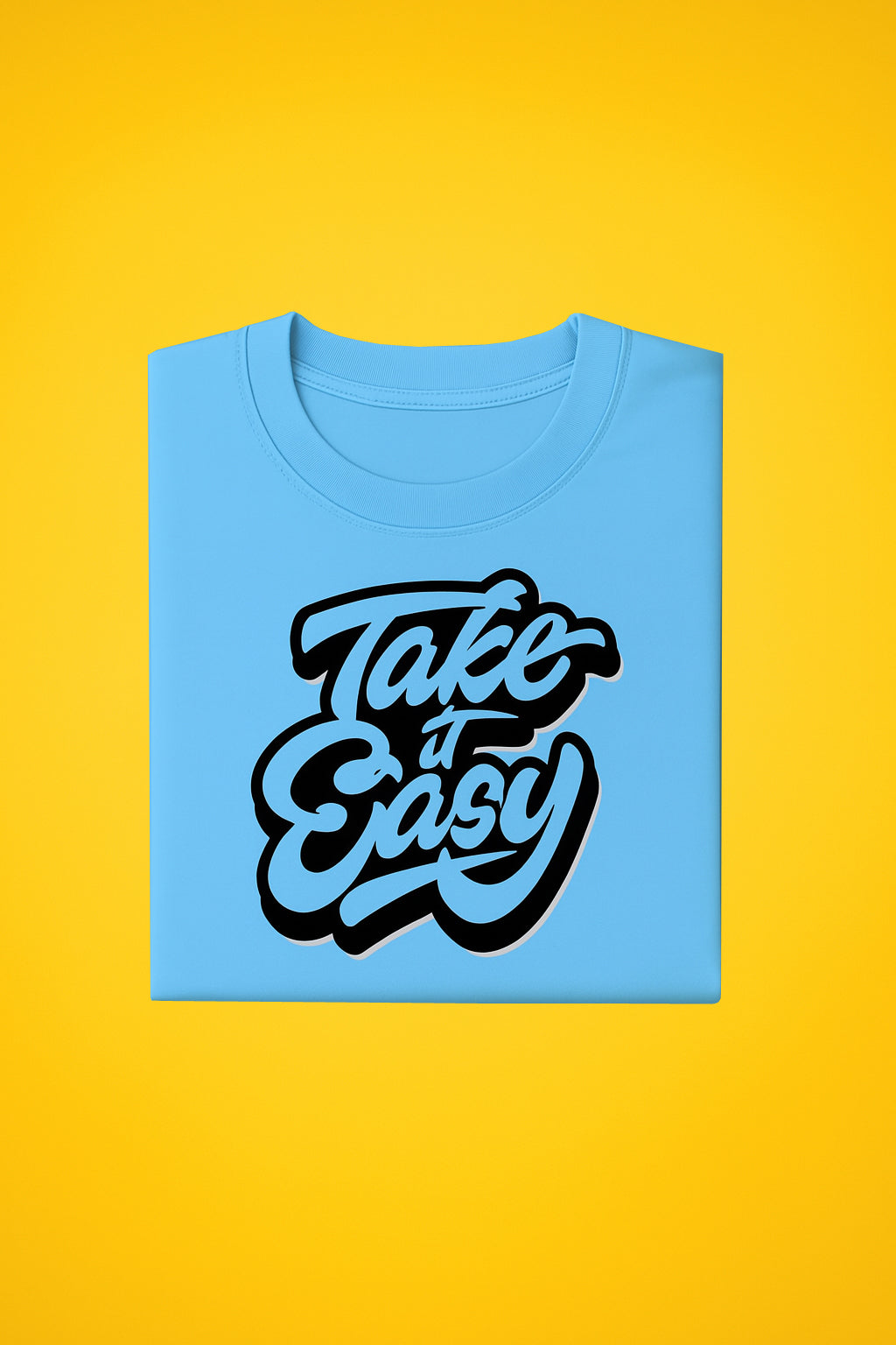 Men's Cotton Crew Neck Printed T-Shirt - Stylish and Cool - Skyblue