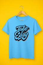 Men's Cotton Crew Neck Printed T-Shirt - Stylish and Cool - Skyblue