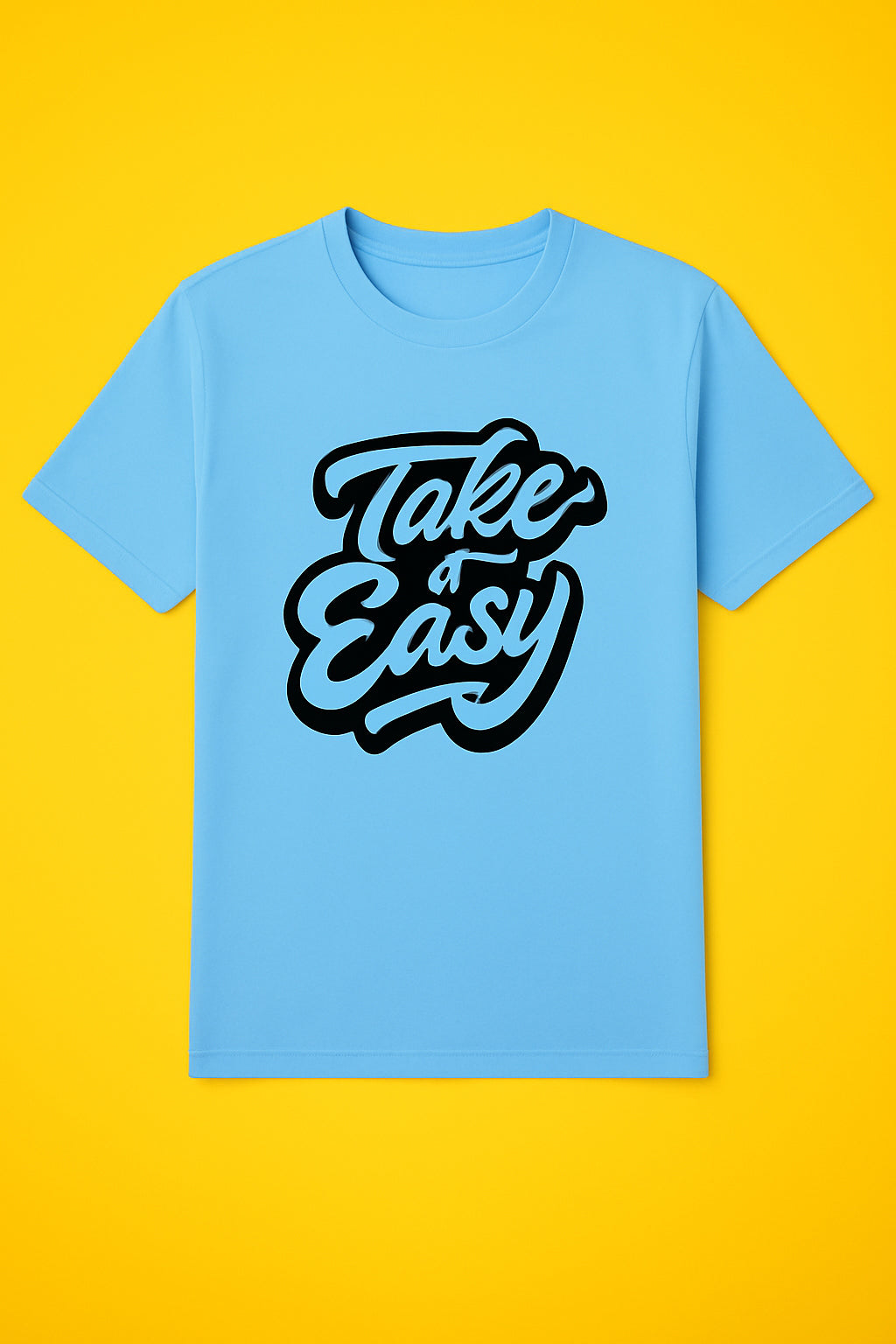 Men's Cotton Crew Neck Printed T-Shirt - Stylish and Cool - Skyblue