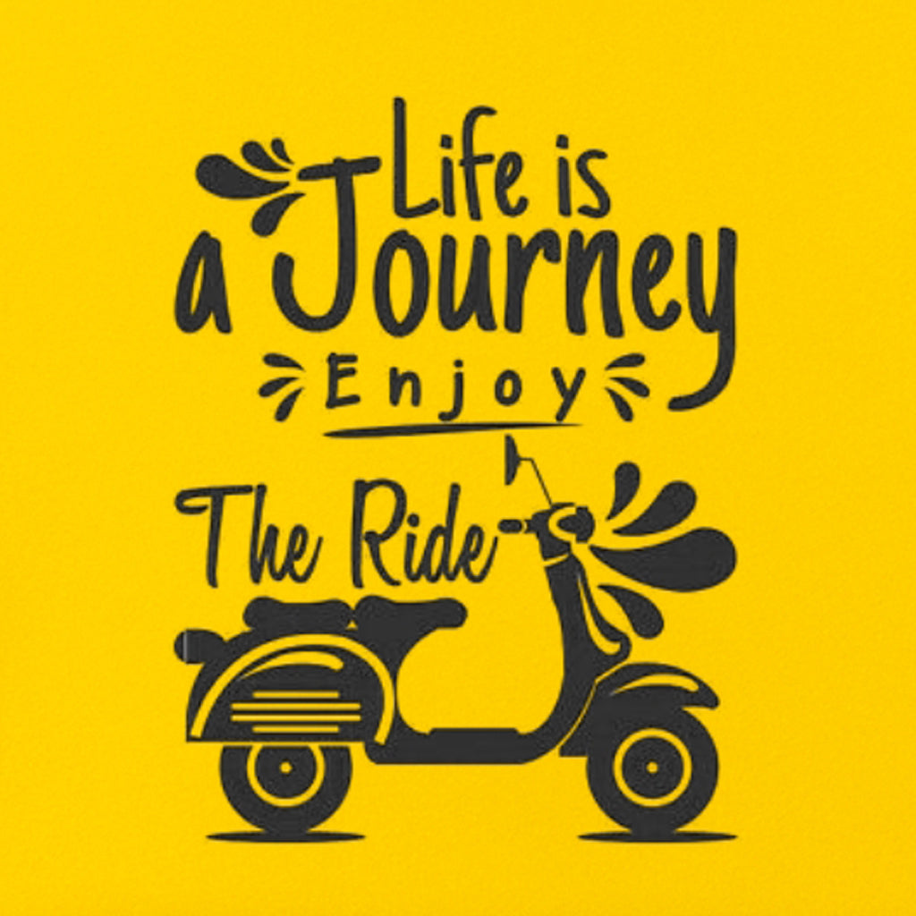 Men's Cotton Crew Neck Printed T-Shirt - Trendy Graphic Design Tee - Yellow