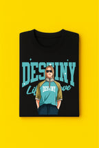 Men's Cotton Graphic Printed T-Shirt - Regular Fit And Crew Neck Tees - Black