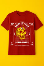 Men's Cotton Graphic Printed T-Shirt - Half Sleeve Design For A Relaxed Fit - Maroon