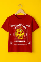 Men's Cotton Graphic Printed T-Shirt - Half Sleeve Design For A Relaxed Fit - Maroon