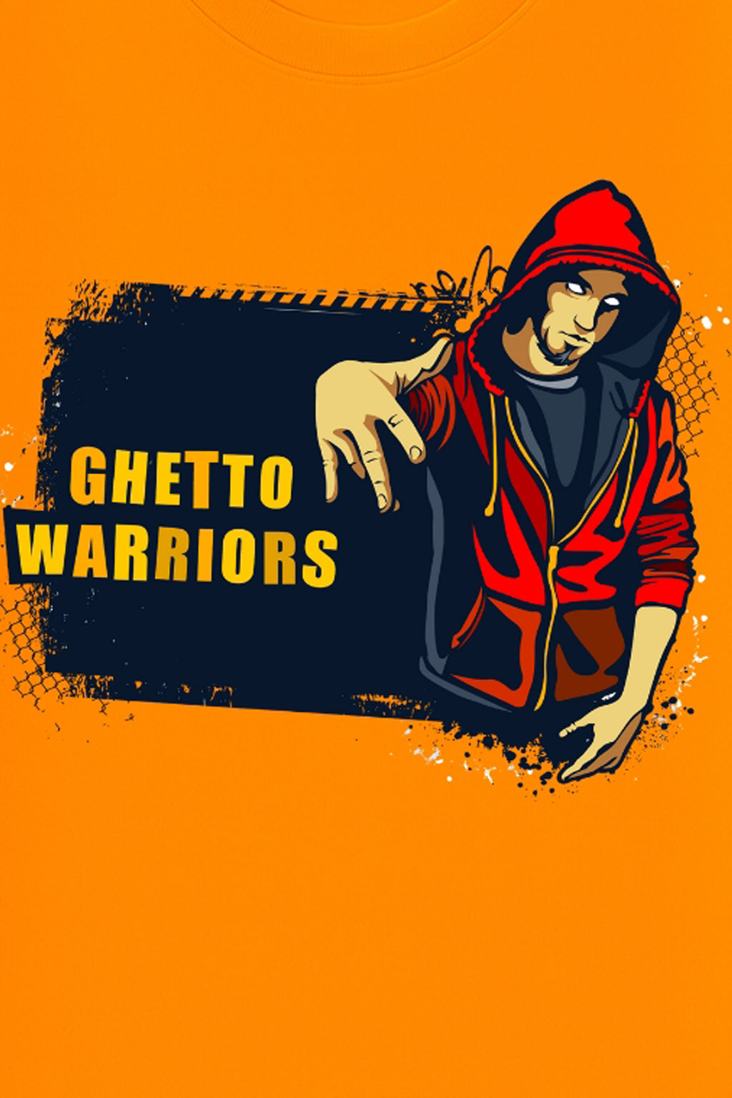 Men's Premium Cotton With A Classic Crew Neckline Urban Graphic T-Shirt - Orange