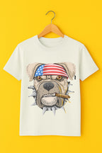 Men's White Cotton Graphic T-Shirt - Bold Urban Style - White