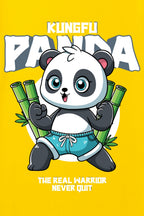 Men's Yellow Cotton Graphic T-Shirt - Playful Warrior Vibe - Yellow