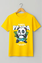 Men's Yellow Cotton Graphic T-Shirt - Playful Warrior Vibe - Yellow