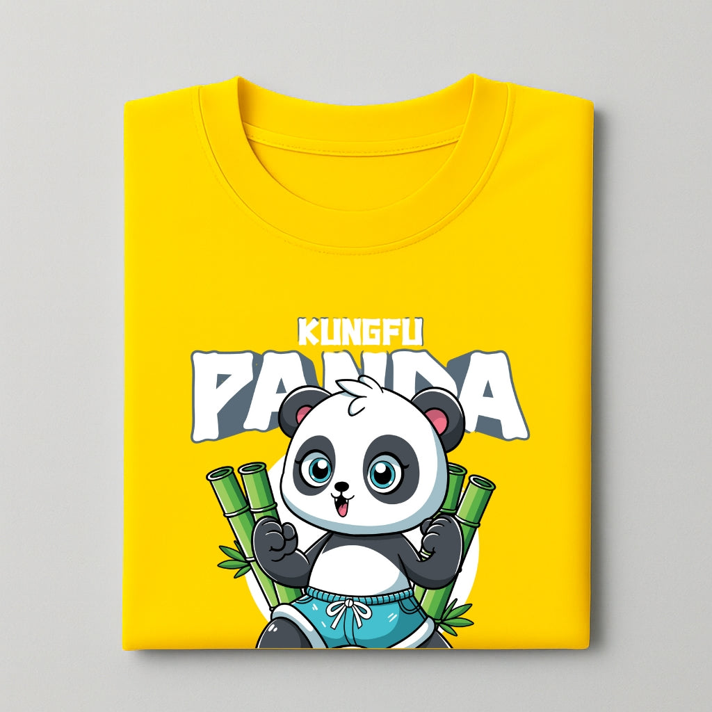 Men's Yellow Cotton Graphic T-Shirt - Playful Warrior Vibe - Yellow