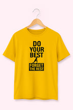 Men's Crew Neck Graphic Printed Casual T-Shirt - Yellow