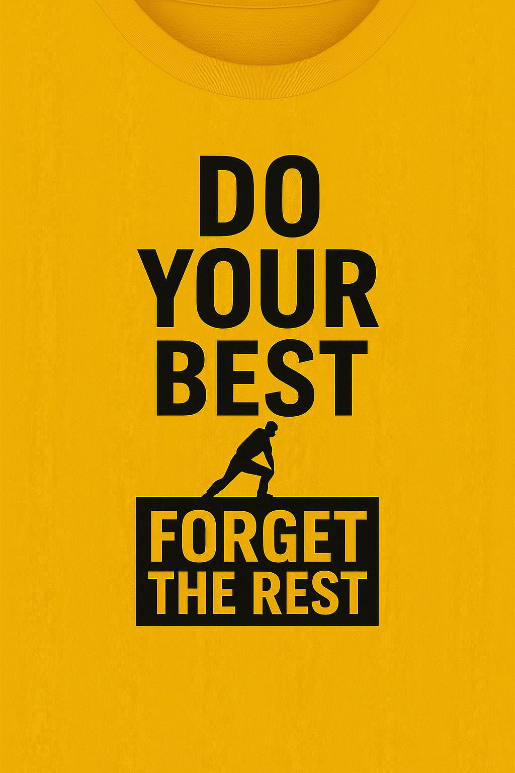 Men's Crew Neck Graphic Printed Casual T-Shirt - Yellow