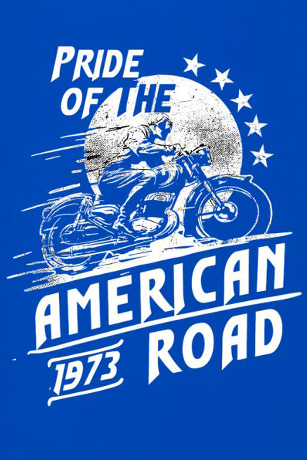 Men's Cotton Short Sleeve Graphic Printed T-Shirt - Pride of the American Road - Blue