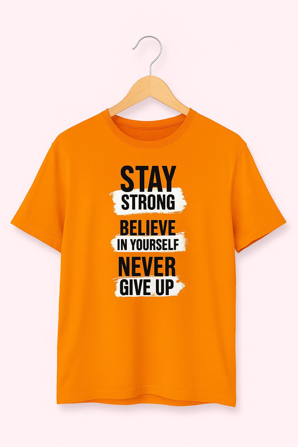 Men's Comfortable, stylish and motivational Printed T-Shirt for casual wear or workouts - Orange