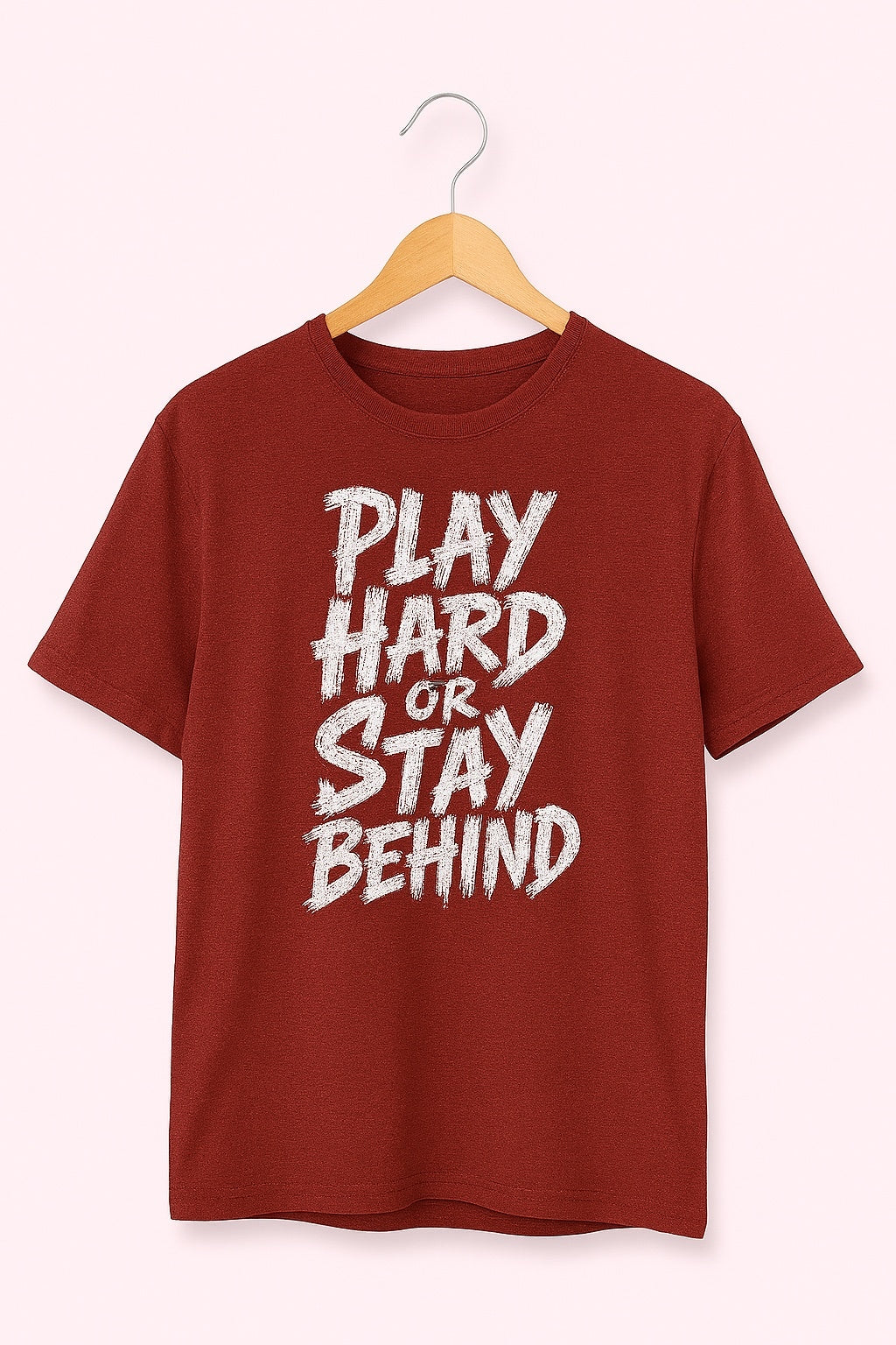 Men's Motivational Printed T-Shirt ideal for workouts, game day or casual wear - Maroon
