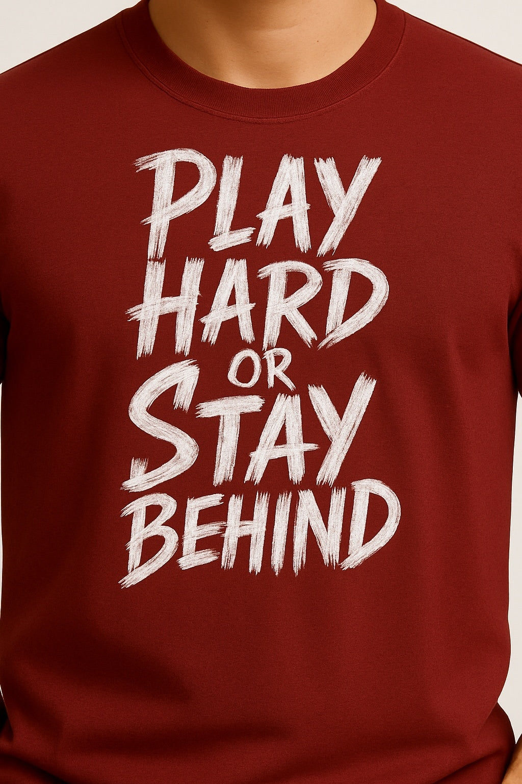 Men's Motivational Printed T-Shirt ideal for workouts, game day or casual wear - Maroon