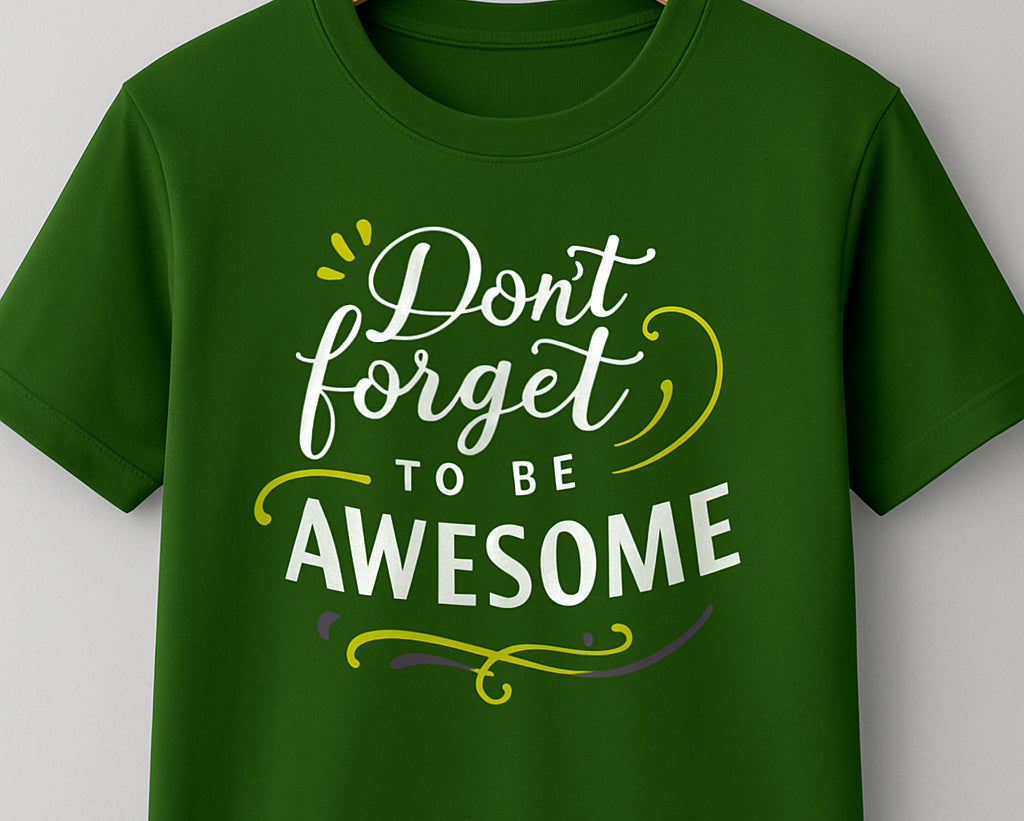 Men's Green Printed T-Shirt - Crew neck and short sleeves for easy, comfortable wear - Green