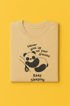 Men's Cotton Graphic Print T-Shirt - Regular Fit Tee - Beige