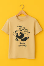 Men's Cotton Graphic Print T-Shirt - Regular Fit Tee - Beige