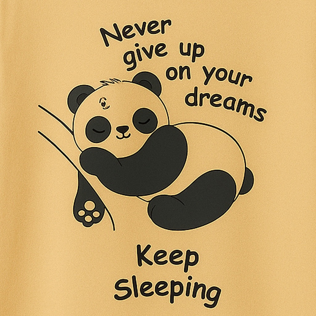 Men's Cotton Graphic Print T-Shirt - Regular Fit Tee - Beige