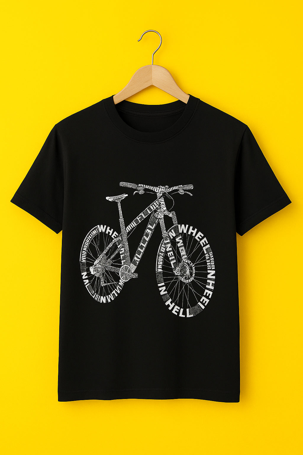 Men's Black Cotton Printed T-Shirt - Regular Fit With Crew Neck Tee - Black