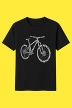 Men's Black Cotton Printed T-Shirt - Regular Fit With Crew Neck Tee - Black