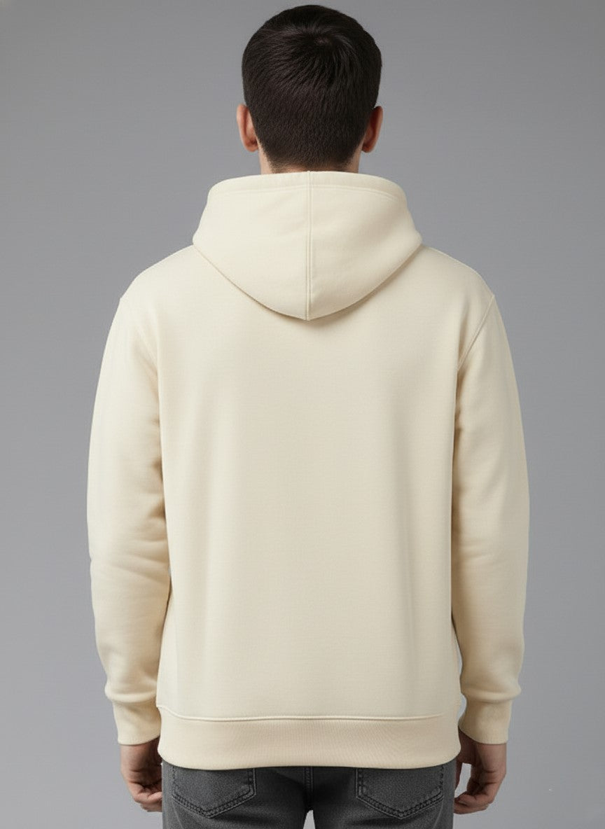 Men’s Regular Fit Cotton Hoodie | Comfortable Winter Hoodie with Kangaroo Pocket & Adjustable Hood | Soft Warm Casual Wear for Everyday Use Off-White - Offwhite