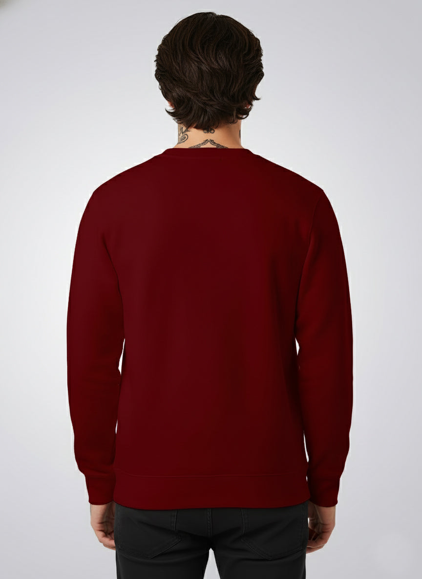 Men’s Sweatshirt Combo – Warm Cotton Blend, Regular Fit - Grey Maroon