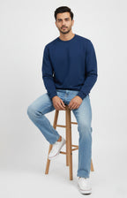 Men’s Sweatshirt Combo (Navy Blue, Maroon & Off-White) – Cotton Blend, Regular Fit, Crew Neck - Navy Maroon Offwhite