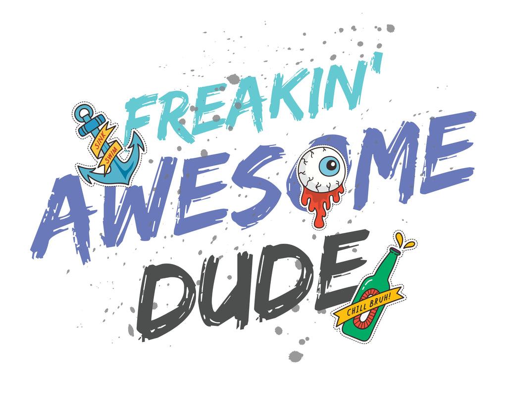 Everyday Wear Men’s Cotton Printed Sweatshirt Combo Pack (Set of 2) – Freakin’ Awesome Dude & Born To Be Awesome Prints | Stylish Winter Pullover for Men - White Navy