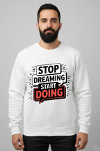 All Day Comfort Men’s Printed Sweatshirt Combo – “Stop Dreaming Start Doing” & “Speedway Racing” - Black White