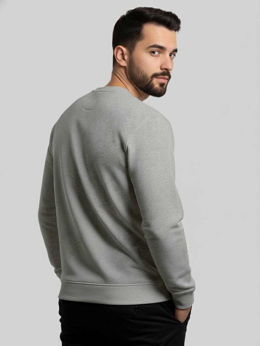 All Day Comfort Men’s Printed Sweatshirt Combo – “Boston Champion” & “Samurai Warrior” Graphic Design - Grey Offwhite