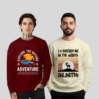 All Day Comfort Men’s Printed Sweatshirt Combo – “Explore The Nature Adventure” & “I’d Rather Be In The Woods” Outdoor Series - Maroon Offwhite