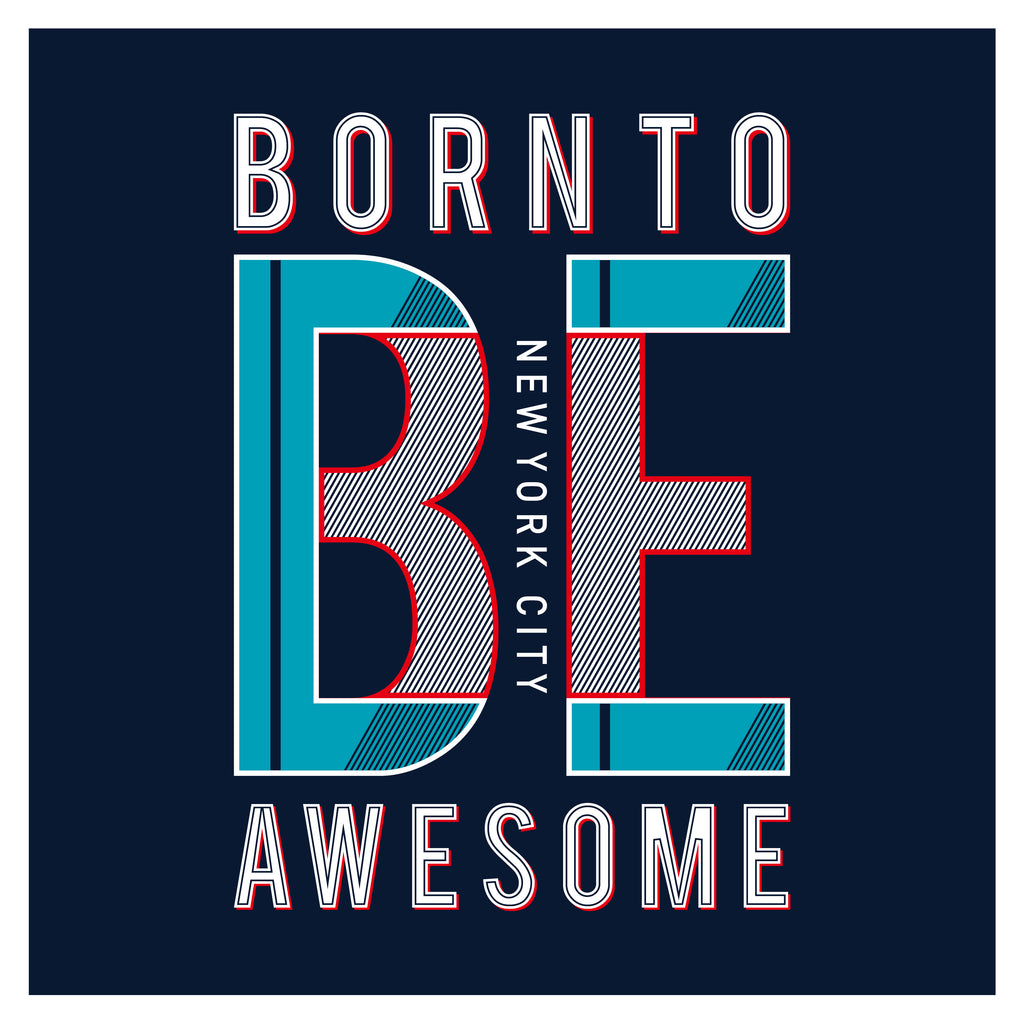 Durable Cotton Men’s Printed Sweatshirt Pack of 2 – Navy “Born to Be Awesome” & Black “Awaken the Flames” - Navy Black