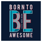 Durable Cotton Men’s Printed Sweatshirt Pack of 2 – Navy “Born to Be Awesome” & Black “Awaken the Flames” - Navy Black