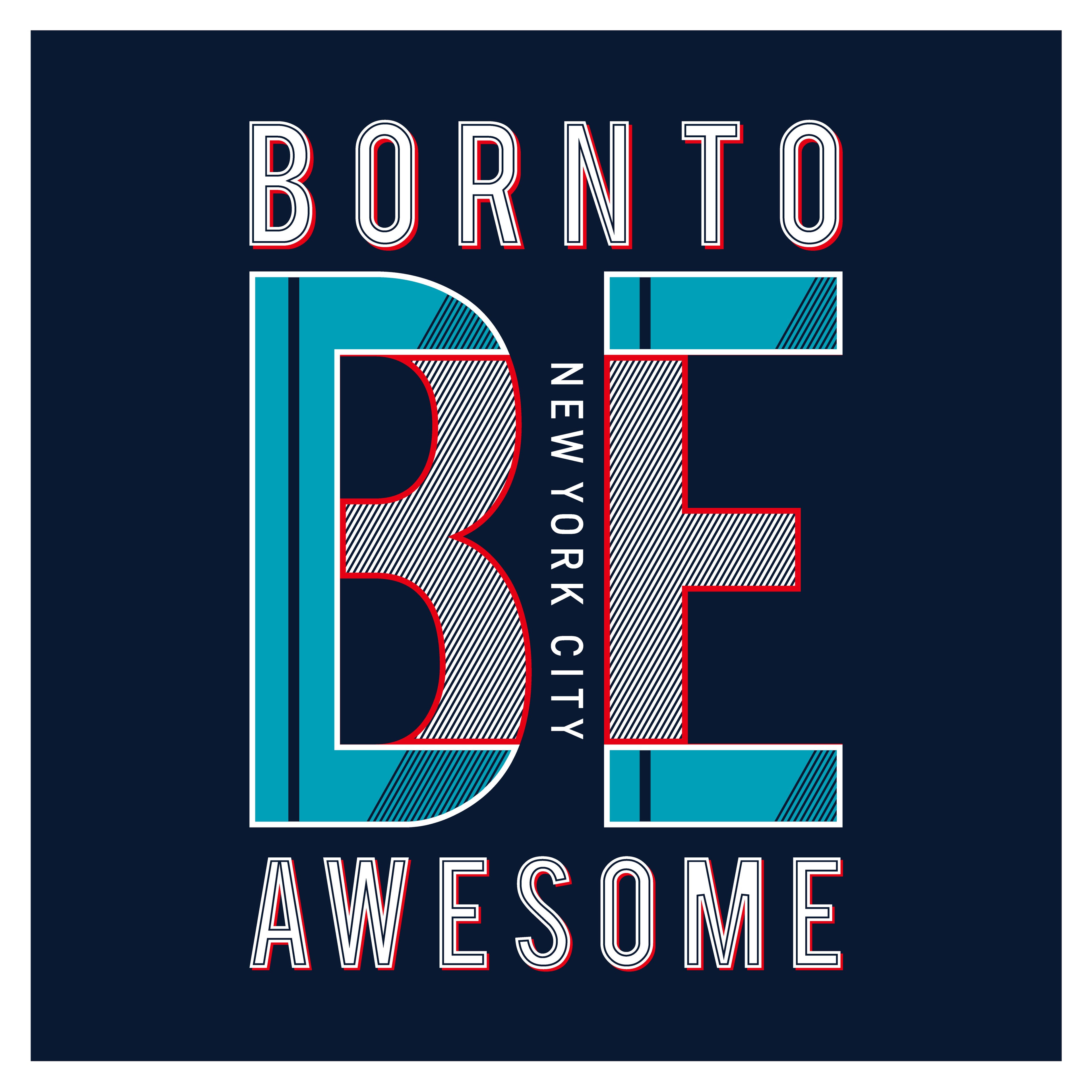 Durable Cotton Men’s Printed Sweatshirt Pack of 2 – Navy “Born to Be Awesome” & Black “Awaken the Flames” - Navy Black