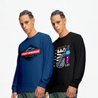 Durable Cotton Men’s Printed Sweatshirts | Mountaineering & Motivational Graphic Crewneck Pullovers | Casual Winter Wear - Navy Black