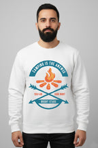 All Day Comfort Men’s Graphic Printed Sweatshirt Combo – Always Be Brave, Rise Above Limits & Camping Is The Answer (Pack of 3) - Black Grey White