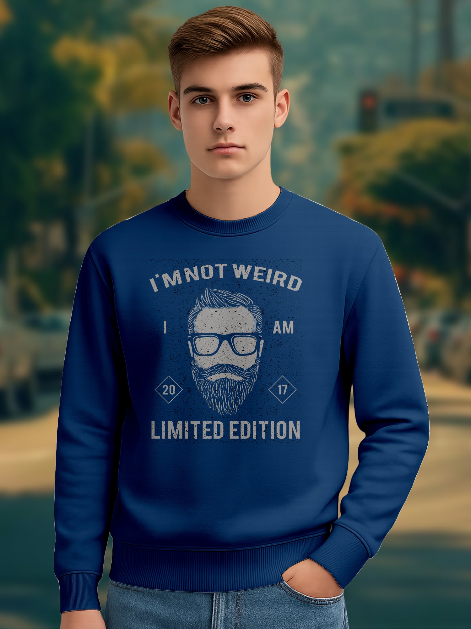 Men’s Printed Sweatshirt Combo (Pack of 3) – “Classic Bike”, “Escape Adventure”, and “Not Weird Expedition” Graphic Sweatshirts | Winter Casual Pullover - White Black Navy